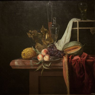 Stillleben mit Glas und Früchten, ca. 1675 von Henri de Fromantiou