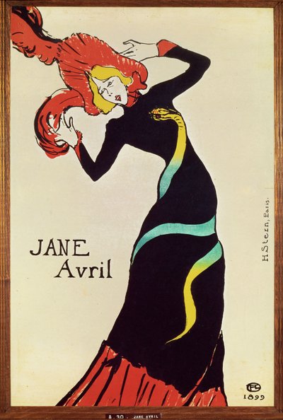 Tänzerin Jane Avril. Plakat von Henri de Toulouse-Lautrec