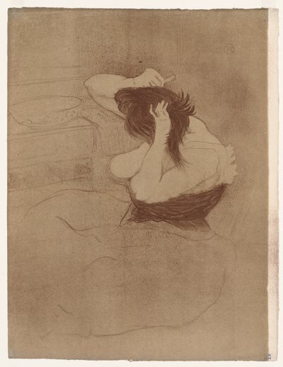 Elles: Frau kämmt ihr Haar von Henri de Toulouse-Lautrec