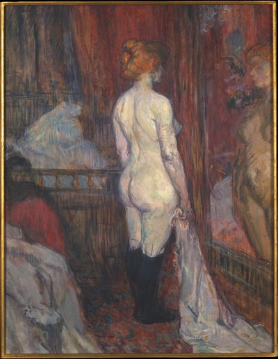 Frau vor einem Spiegel von Henri de Toulouse-Lautrec