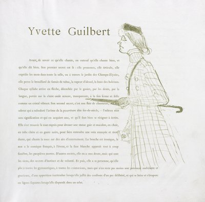 Yvette Guilbert - Französische Serie: Nr. 1 von Henri de Toulouse-Lautrec