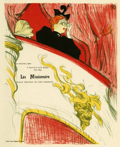 Eine Frau in einer Theatergarderobe mit einem Fernglas von Henri de Toulouse Lautrec