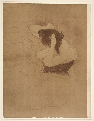 Femme qui se peigne, la coiffure (Frau, die sich kämmt), aus der Serie Elles von Henri de Toulouse Lautrec