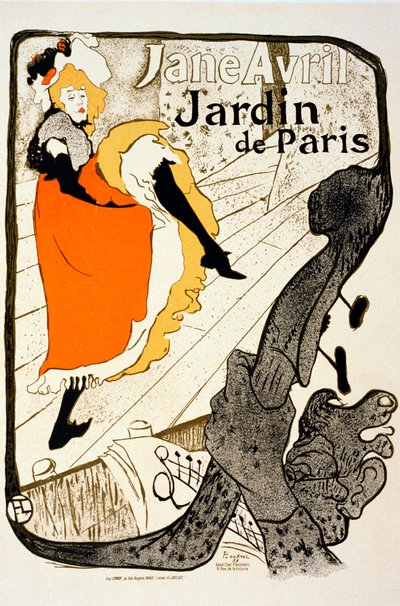 Jane Avril im Jardin de Paris, 1893 von Henri de Toulouse Lautrec