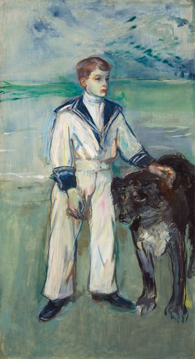 Das Kind mit dem Hund, Sohn von Madame Marthe und die Hündin Pamela-Taussat von Henri de Toulouse Lautrec