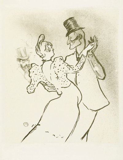 La Goulue und Valentin la Desossee. Plakat von Toulouse-Lautrec. von Henri de Toulouse Lautrec