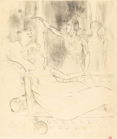 Mme. Simon-Girard, Brasseur und Guy in "La belle Hélène" von Henri de Toulouse Lautrec