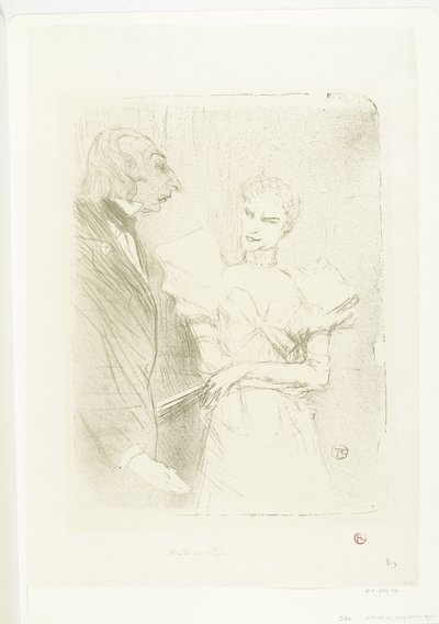 Porträt der Schauspielerin Marthe Brandès und des Schauspielers Louis-Pierre Leloir im Theaterstück Les Cabotins von Henri de Toulouse Lautrec
