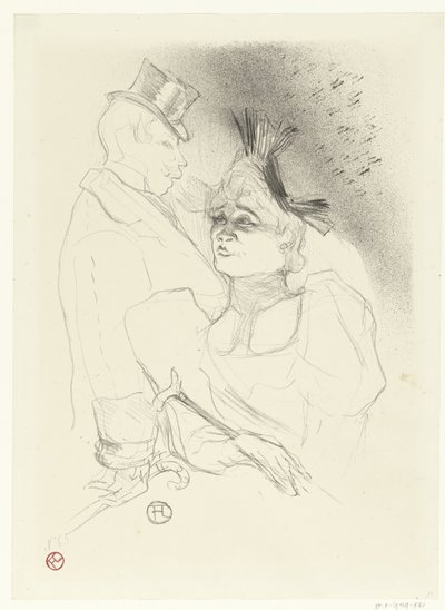 Porträt der Sängerin Marcelle Lender und Komiker Louis Bouchenez oder der Baron während des Auftritts von Henri de Toulouse Lautrec