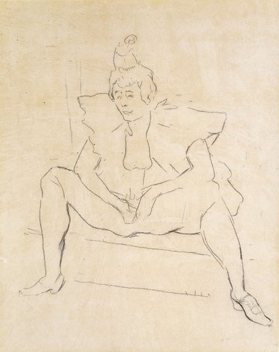 Der sitzende Clown von Henri de Toulouse Lautrec