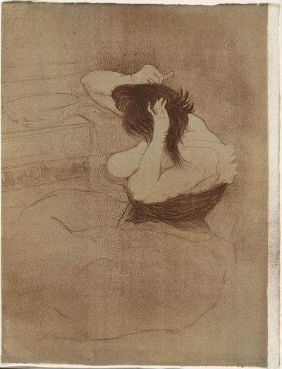 Frau kämmt ihr Haar—La Coiffure, Platte sieben aus Elles von Henri de Toulouse Lautrec