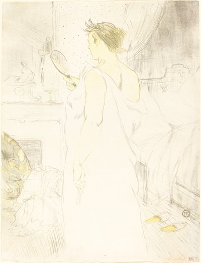 Frau am Spiegel von Henri de Toulouse Lautrec