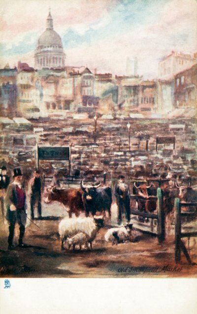 Altes London: Alter Smithfield-Markt von Henrie Pitcher