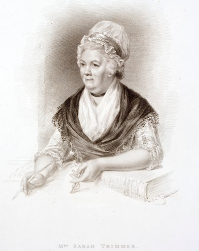 Sarah Trimmer, britische Kinderbuchautorin (Stich) von Henry (after) Howard