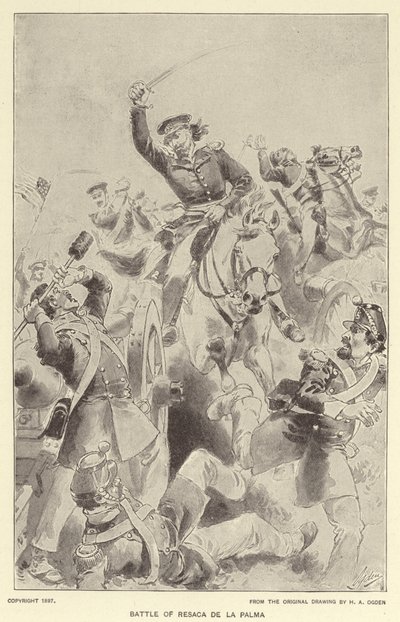 Schlacht von Resaca de la Palma (Lithografie) von Henry Alexander (after) Ogden