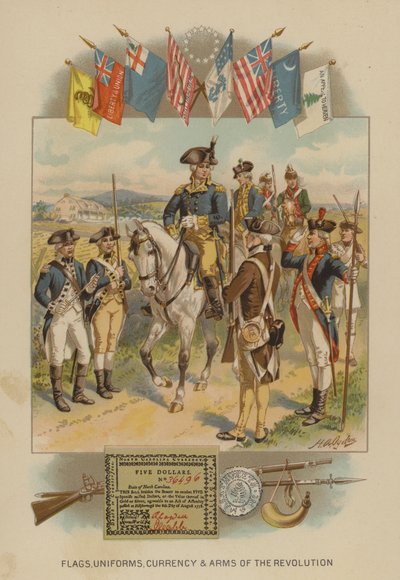 Flaggen, Uniformen, Währungen und Waffen der Amerikanischen Revolution von Henry Alexander (after) Ogden