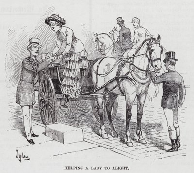 Einer Dame beim Aussteigen helfen von Henry Alexander (after) Ogden