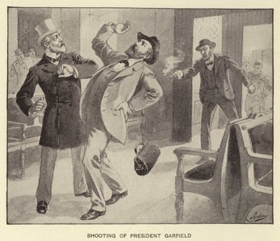Erschießung von Präsident Garfield (Lithografie) von Henry Alexander (after) Ogden