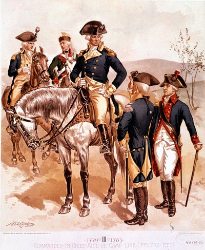 Uniform des Oberbefehlshabers und der Offiziere der amerikanischen Kontinentalarmee von Henry Alexander Ogden