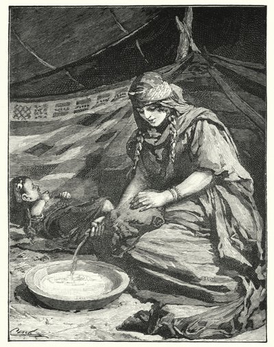 Inneres eines Beduinenzeltes (Lithografie) von Henry Andrew Harper
