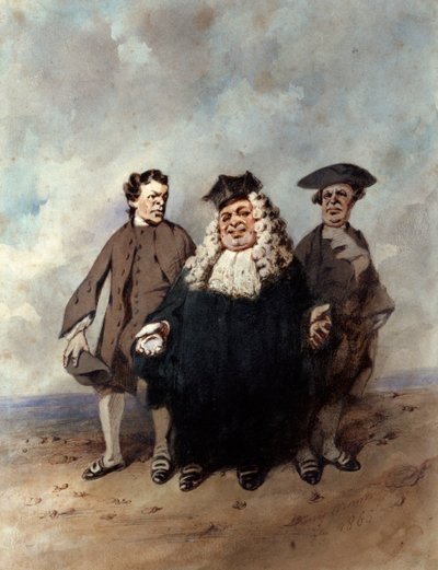 Der Richter und die Streitparteien, 1866 von Henry Bonaventure Monnier