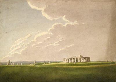 Der große antediluvianische Tempel von Stonehenge: in seinem ursprünglichen Zustand von Norden, 1824-1839 von Henry Browne