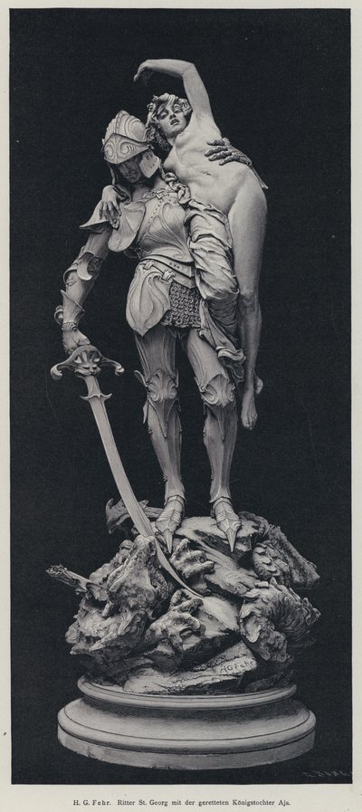 Der heilige Georg und die gerettete Jungfrau von Henry Charles Fehr