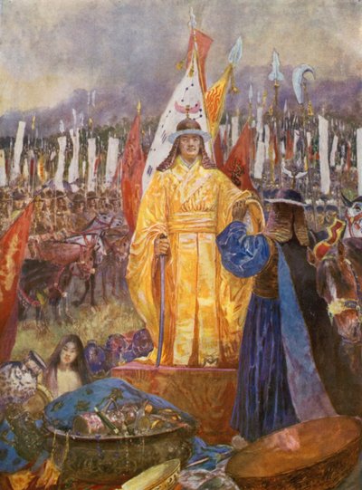 Der Großmarschall wird auf dem Schlachtfeld zum Kaiser ausgerufen von Henry Charles Seppings Wright