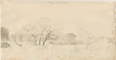 Tamworth - Fernansicht: Bleistiftzeichnung, undatiert [1788-1855] von Henry Curzon Allport