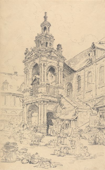 Die Veranda der Halle des Haute Vielle Tour, Rouen von Henry Edridge