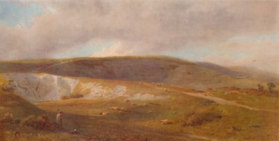 Eine Kreidegrube auf den Downs, nahe Eastbourne, 1871, 1935 von Henry George Hine