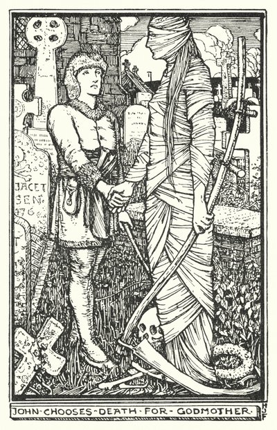 Johannes wählt den Tod als Patin (Lithografie) von Henry Justice Ford