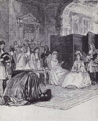 Bischof Burnet verkündet den Thronantritt von Königin Anne von Henry Marriott (after) Paget