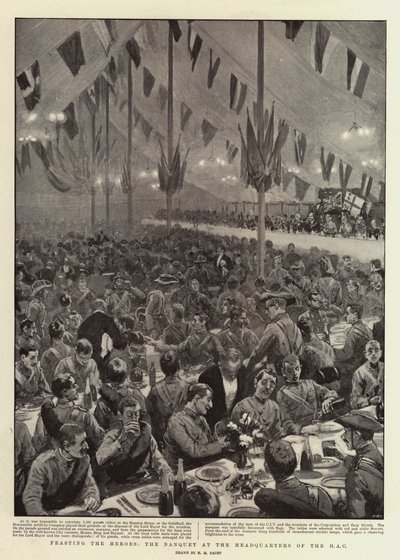Das Festmahl der Helden, das Bankett im Hauptquartier der HAC von Henry Marriott Paget