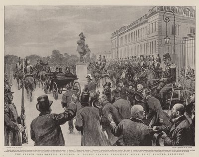 Die französische Präsidentschaftswahl, M. Loubet verlässt Versailles nach seiner Wahl zum Präsidenten von Henry Marriott Paget