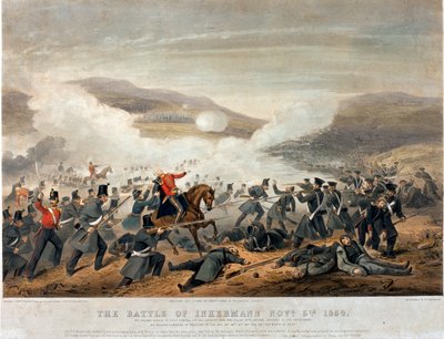 Die Schlacht von Inkermann am 5. November 1854, graviert von Edmund Walker, 1854 von Henry Martens