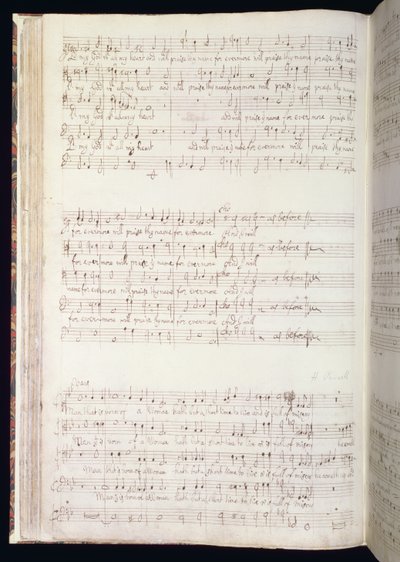 MU MS 88 f.102 "Man that is born of woman", Seite aus einem Band englischer Anthems, komponiert und geschrieben von Henry Purcell (1659-95) 1673 von Henry Purcell