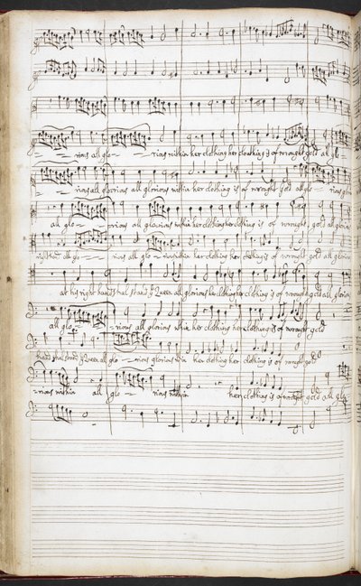 Autographes Manuskript von Hymnen, Willkommensliedern und Sololiedern von Henry Purcell