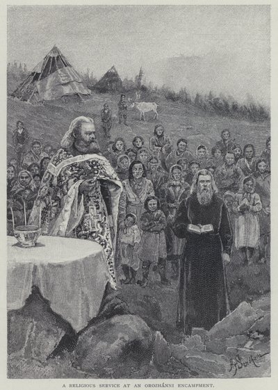 Ein Gottesdienst in einem Orozhanni-Lager von Henry Sandham