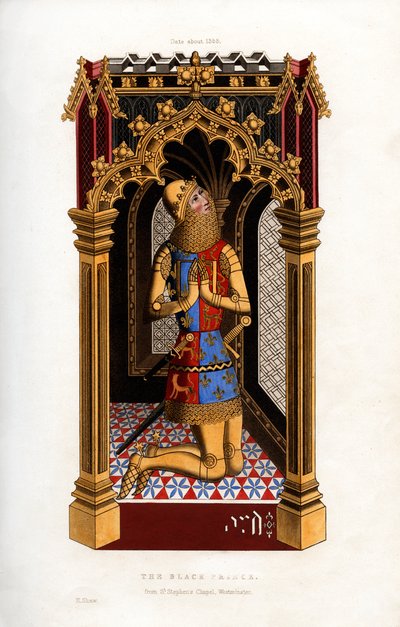 Der Schwarze Prinz, ca. 1355, 1843 von Henry Shaw