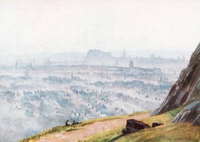 Edinburgh von Salisbury Crags – Abend von Henry Sutton Palmer