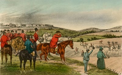 Mr. Jorrocks telegrafiert den Fuchs, 1838 von Henry Thomas Alken
