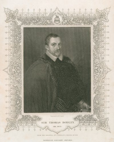 Porträt von Sir Thomas Bodley (1545-1613) (Stich) von Henry Thomas Ryall