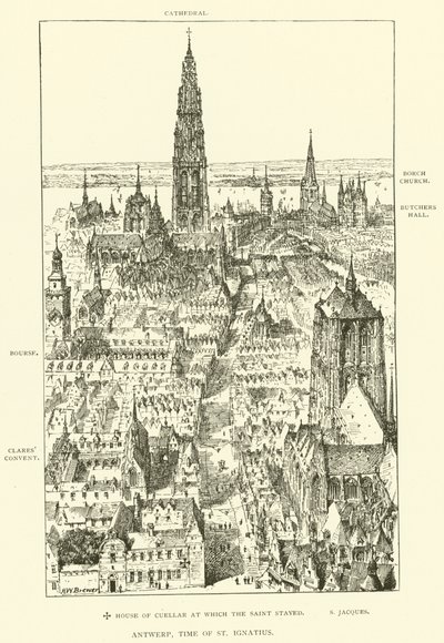 Antwerpen, zur Zeit von St. Ignatius (Gravur) von Henry William Brewer
