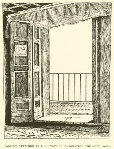 Balkon am Arbeitszimmer von St. Ignatius, das Gesù, Rom von Henry William Brewer