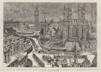 Das Jubiläum Ihrer Majestät der Königin, Ankunft der Kutsche der Königin an der Westminster Abbey, 21. Juni von Henry William Brewer