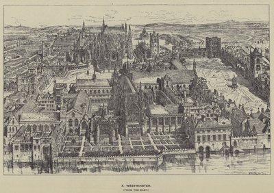 Westminster, vom Osten von Henry William Brewer