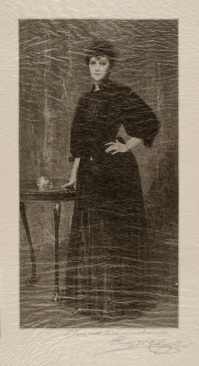 Eine Dame in Schwarz von Henry Wolf