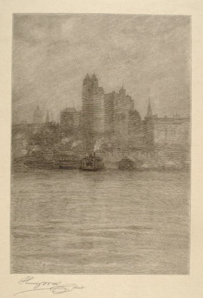 Unteres New York im Nebel von Henry Wolf
