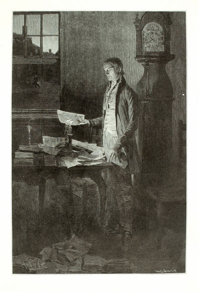 Thomas Jefferson, schreibt die Unabhängigkeitserklärung von Henry Wolf
